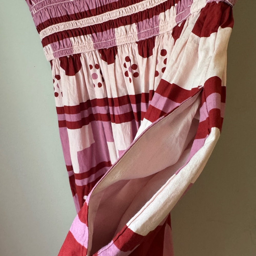 Madewell Pink & Dark Pink Floral Smocked Mini Dress - Picture 7 of 11